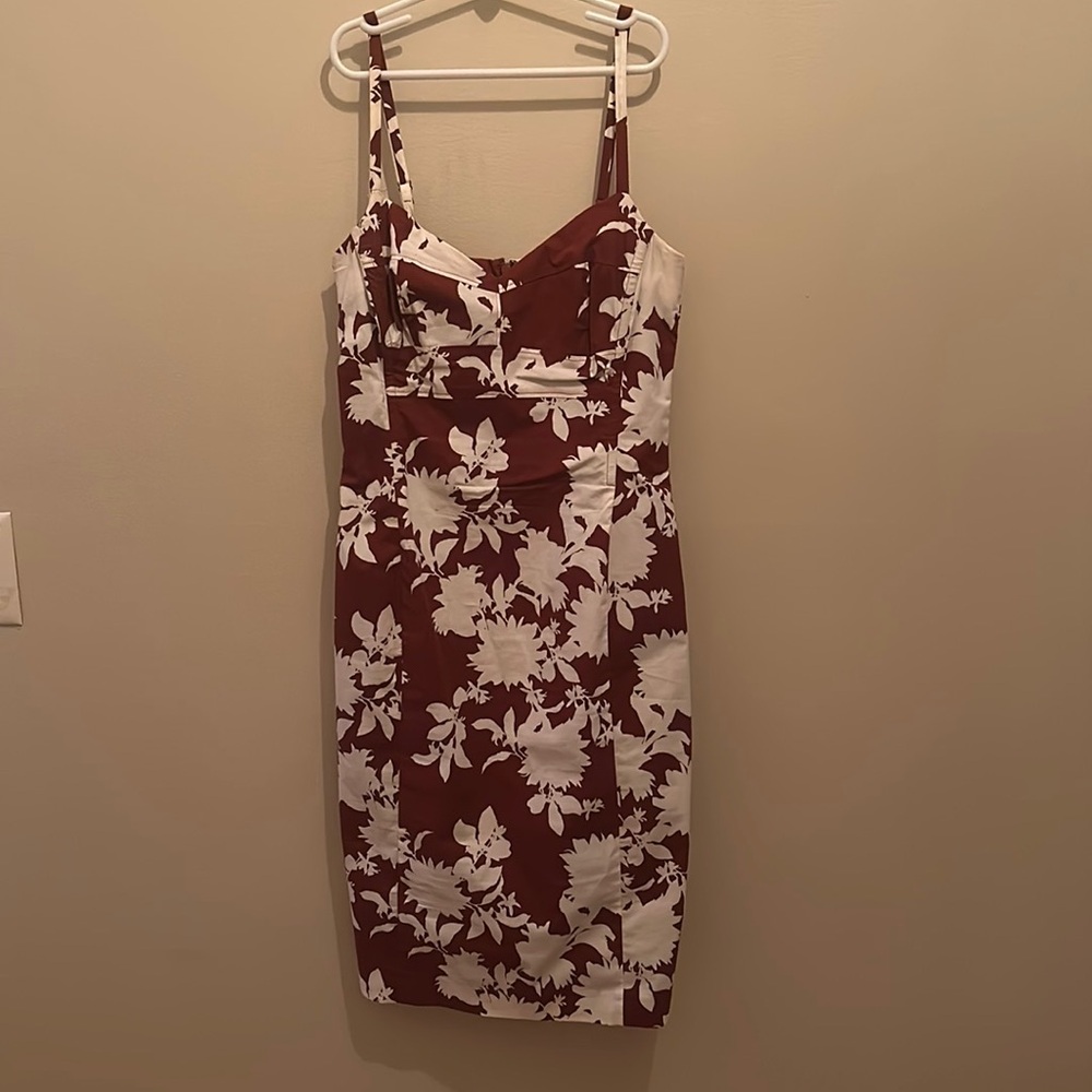 White House Black Market tight midi spaghetti strap dress